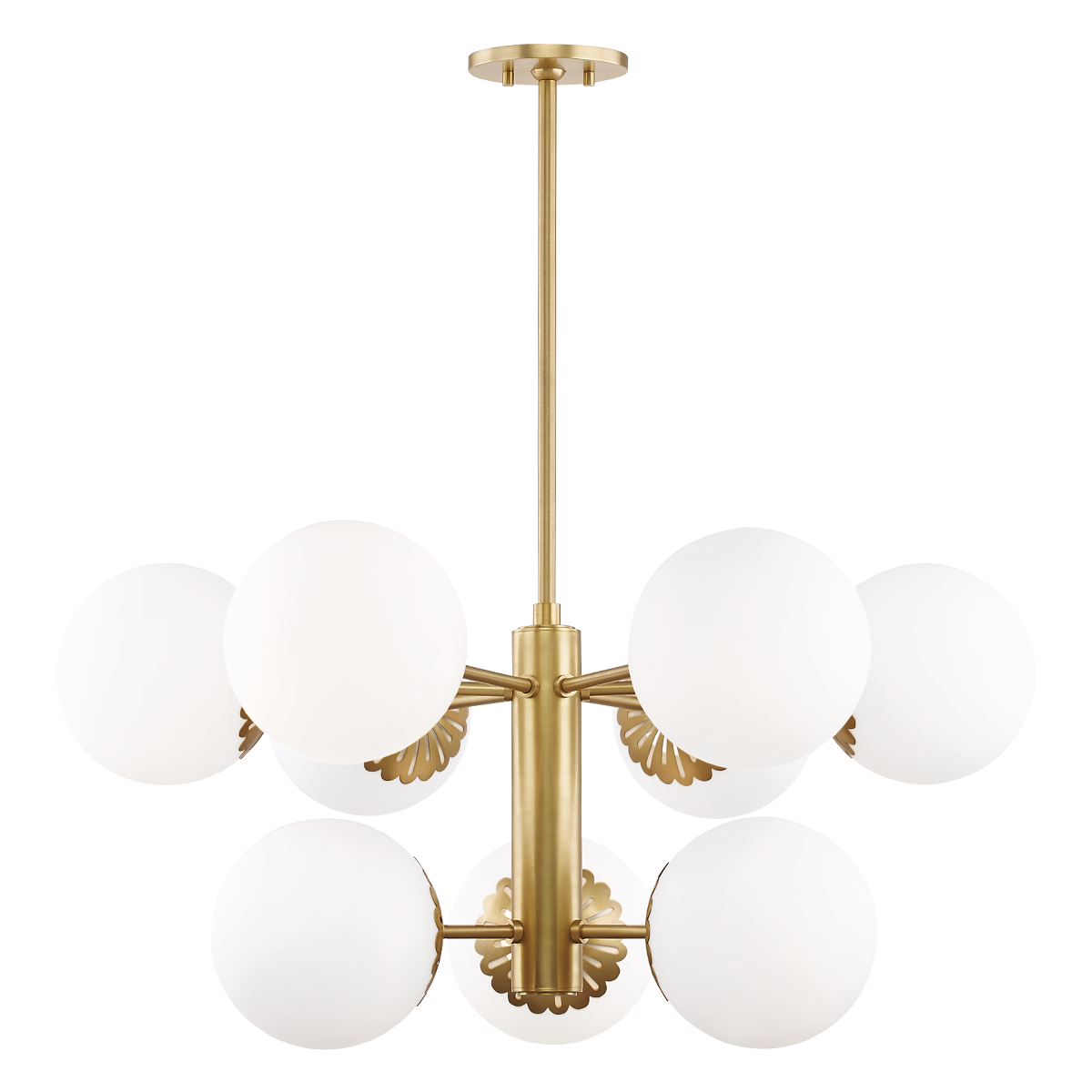 Paige Chandelier - 9-Light - Aged Brass - Mitzi H193809-AGB