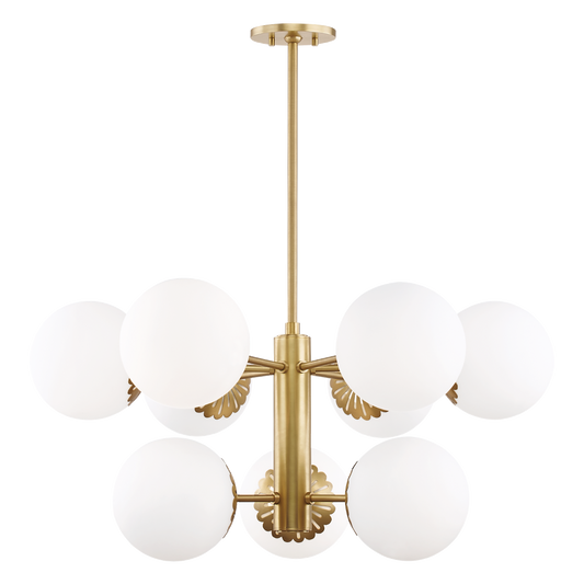 Paige Chandelier - 9-Light - Aged Brass - Mitzi H193809-AGB