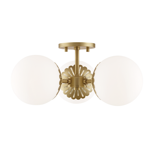 Paige Semi Flush - 3-Light - Aged Brass - Mitzi H193603-AGB