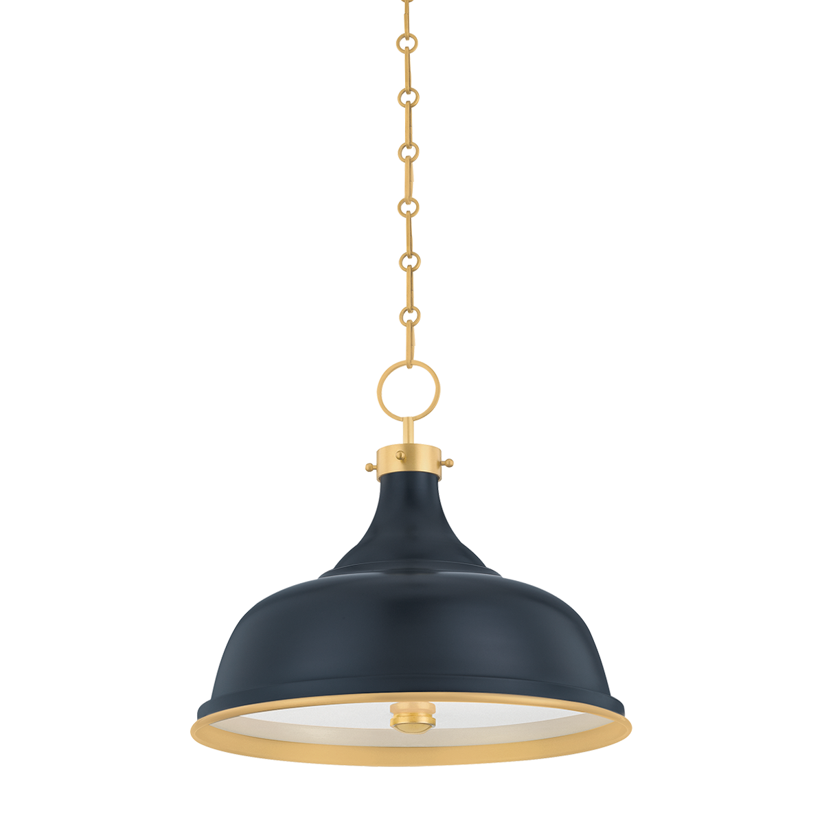 Painted No.1 Pendant - Aged Brass/Darkest Blue by Hudson Valley Lighting