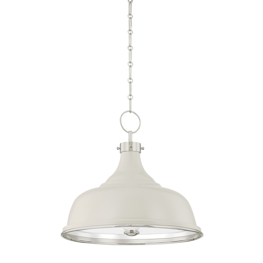 Painted No.1 Pendant - Polished Nickel/Off-White by Hudson Valley Lighting