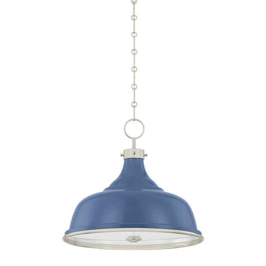Painted No.1 Pendant - Polished Nickel/Soft French Blue by Hudson Valley Lighting