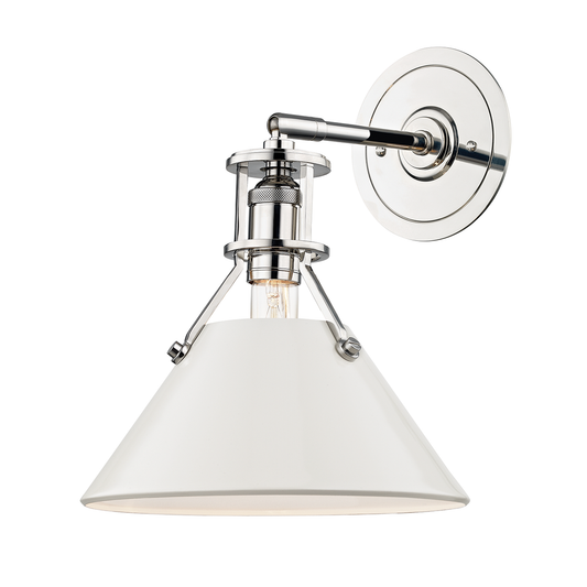Painted No.2 Wall Sconce - Polished Nickel/Off White by Hudson Valley Lighting