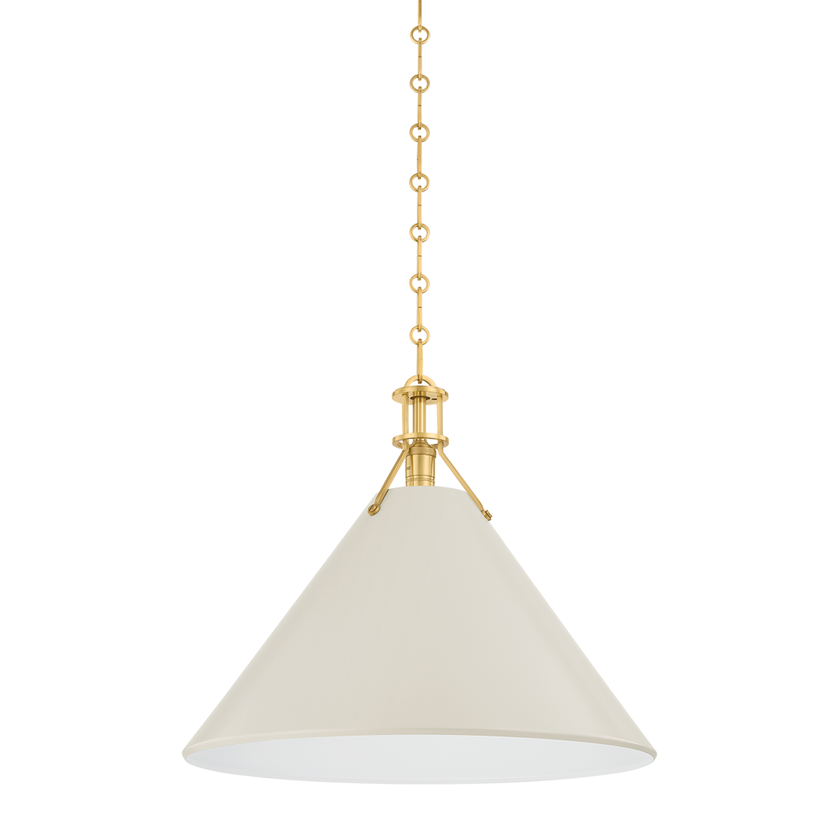 Painted No.2 X-Large Pendant - Aged Brass/Off-White by Hudson Valley Lighting