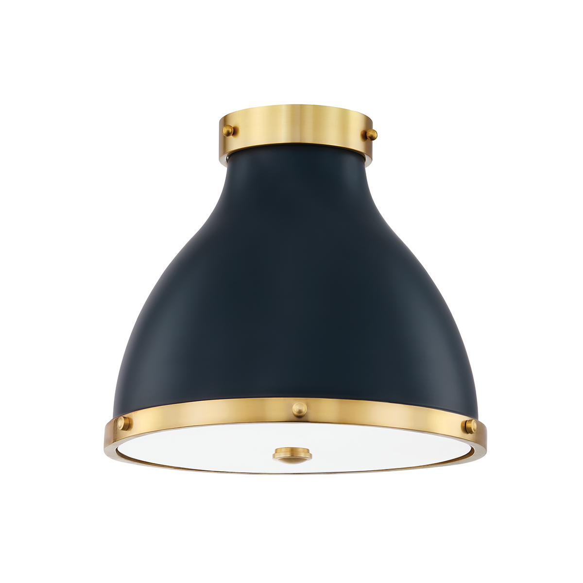Painted No.3 Flush Mount - Aged Brass/Darkest Blue by Hudson Valley Lighting
