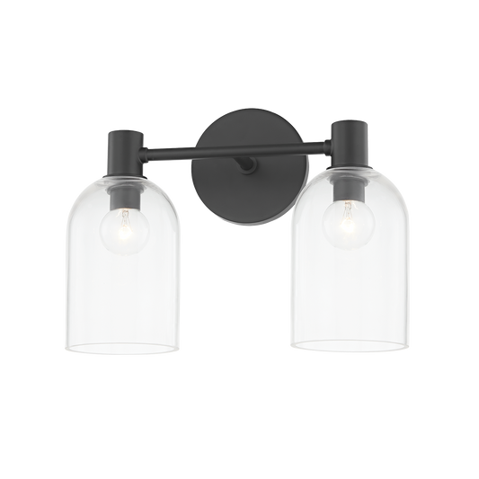 Paisley Vanity Light - 2-Light - Soft Black - Mitzi H678302-SBK
