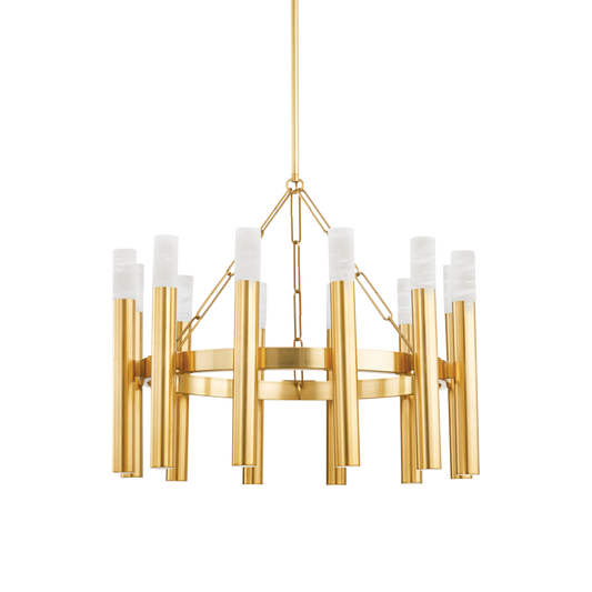 Pali Chandelier - 12-Light - Aged Brass by Hudson Valley Lighting