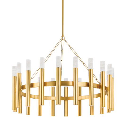Pali Chandelier - 20-Light - Aged Brass by Hudson Valley Lighting