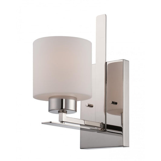 Parallel - 1 Light Vanity with Etched Opal Glass - Polished Nickel Finish - Satco 60-5201