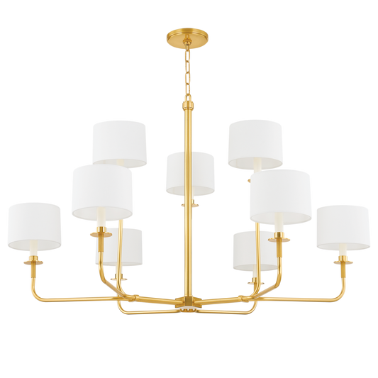 Paramus Chandelier - 8-Light - Aged Brass by Hudson Valley Lighting