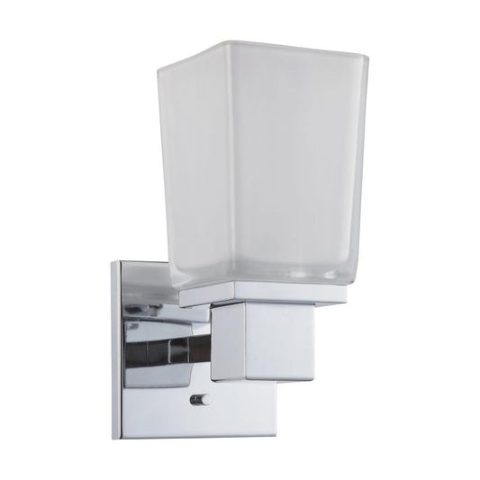Parker - 1 Light Vanity with Sandstone Etched Glass - Polished Chrome Finish - Satco 60-4001