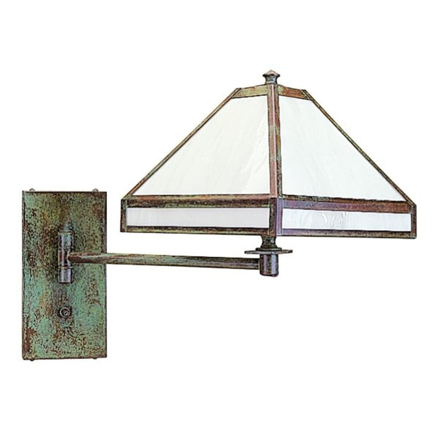 Pasadena Wall Mount Swing Arm, Without Filigree (Empty) - PSA-1EWO-VP - Verdigris Patina by Arroyo Craftsman