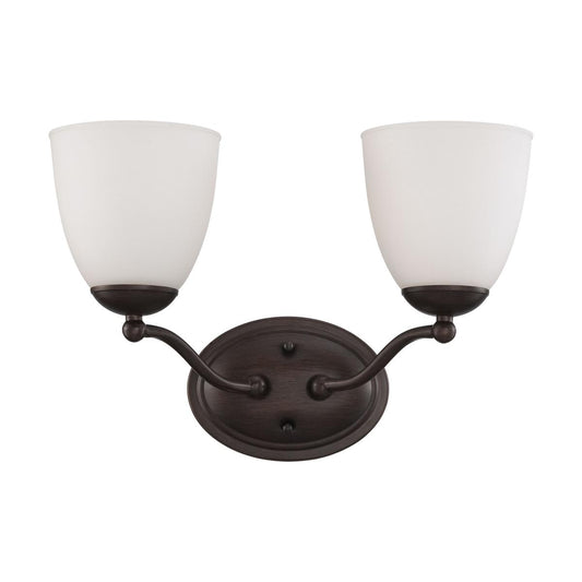 Patton - 2 Light Vanity with Frosted Glass - Prairie Bronze Finish - Satco 60-5132