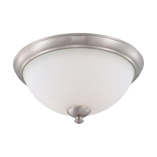 Patton - 3 Light Flush with Frosted Glass - Brushed Nickel Finish - Satco 60-5041