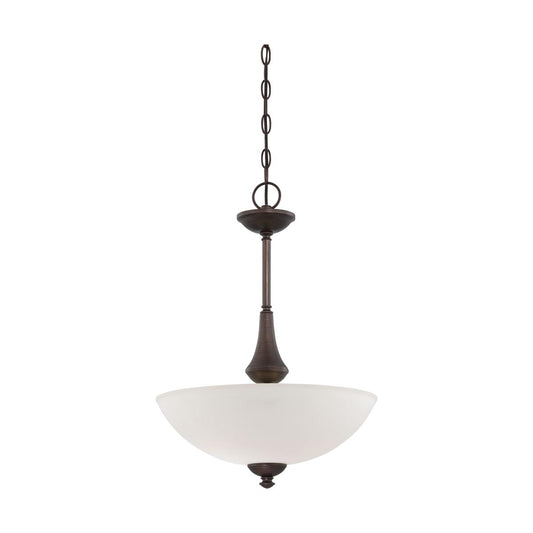Patton - 3 Light Pendant with Frosted Glass - Prairie Bronze Finish - Satco 60-5138