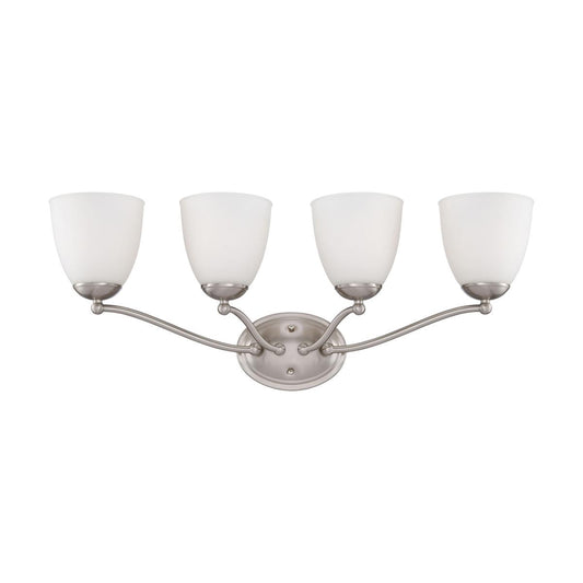 Patton - 4 Light Vanity with Frosted Glass - Brushed Nickel Finish - Satco 60-5034