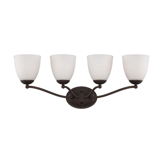 Patton - 4 Light Vanity with Frosted Glass - Prairie Bronze Finish - Satco 60-5134