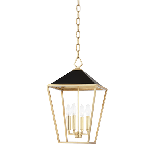 Paxton Pendant - 4-Light - Gold Leaf/Black by Hudson Valley Lighting