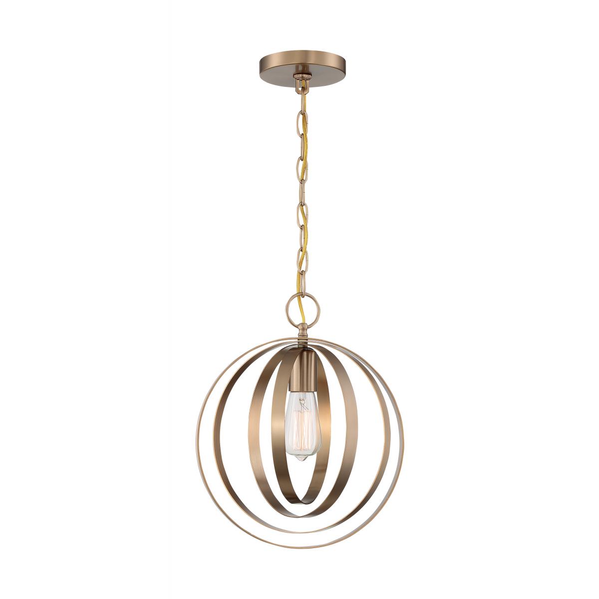 Pendleton - 1 Light Pendant with- Burnished Brass Finish - Satco 60-7056