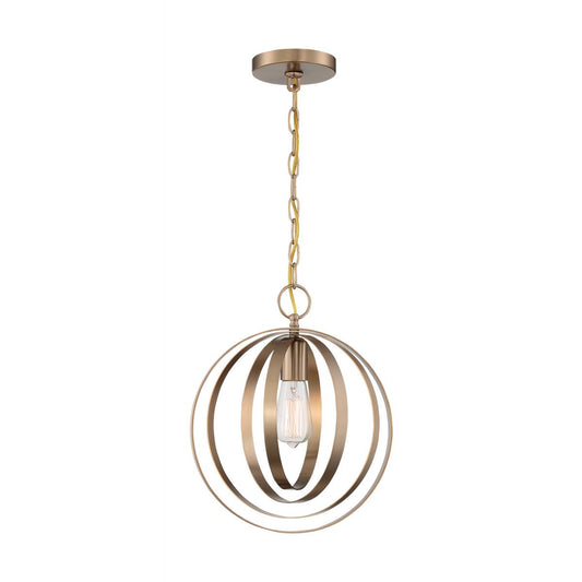 Pendleton - 1 Light Pendant with- Burnished Brass Finish - Satco 60-7056