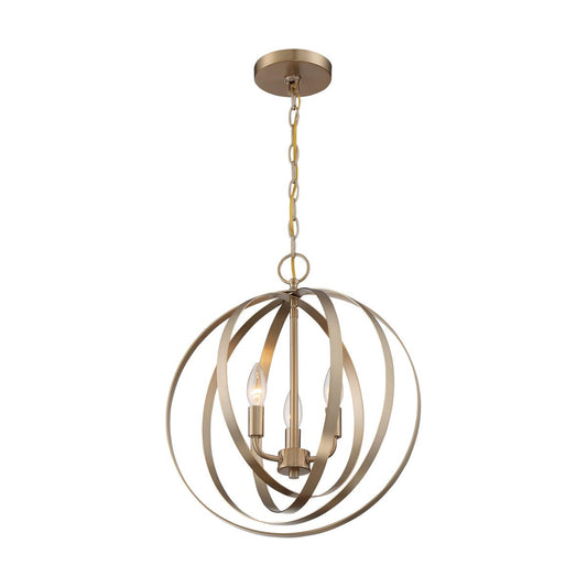 Pendleton - 3 Light Pendant with- Burnished Brass Finish - Satco 60-7057