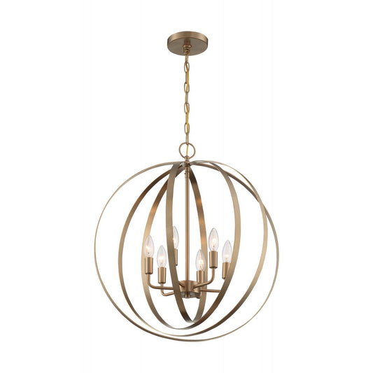 Pendleton - 6 Light Pendant with- Burnished Brass Finish - Satco 60-7058