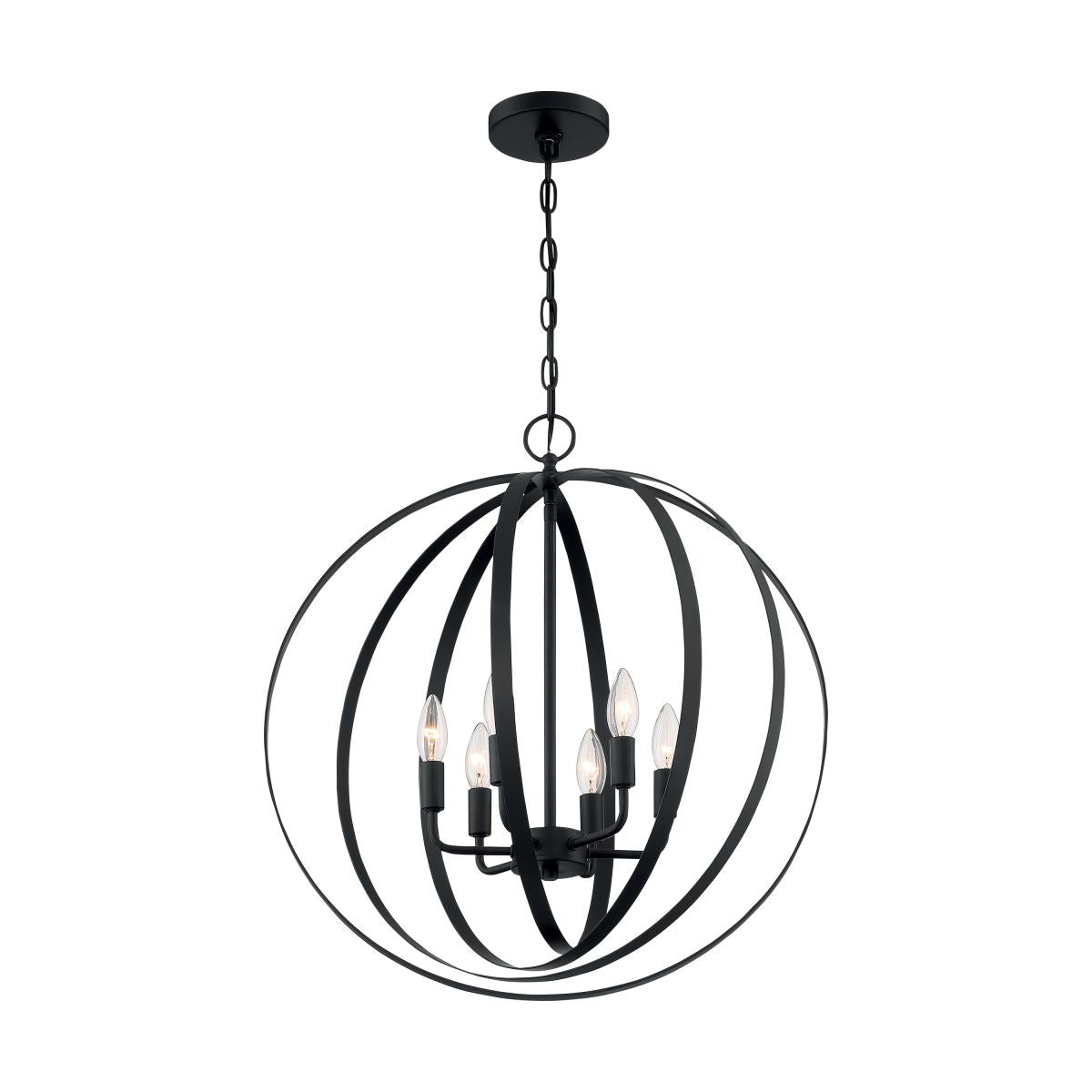 Pendleton - 6 Light Pendant with- Matte Black Finish - Satco 60-7068