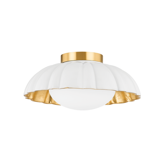 Penelope Flush Mount - 1-Light - Aged Brass - Mitzi H666501-AGB/CSW