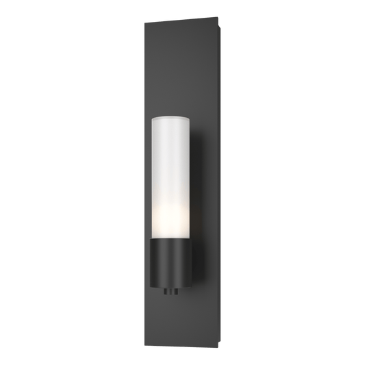Pillar 1-Light Sconce - Black - Opal Glass by Hubbardton Forge