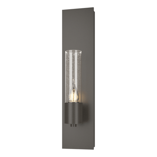 Pillar 1-Light Sconce - Dark Smoke - Clear Seeded Glass by Hubbardton Forge