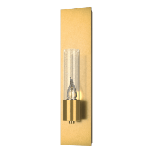 Pillar 1-Light Sconce - Modern Brass - Clear Seeded Glass by Hubbardton Forge