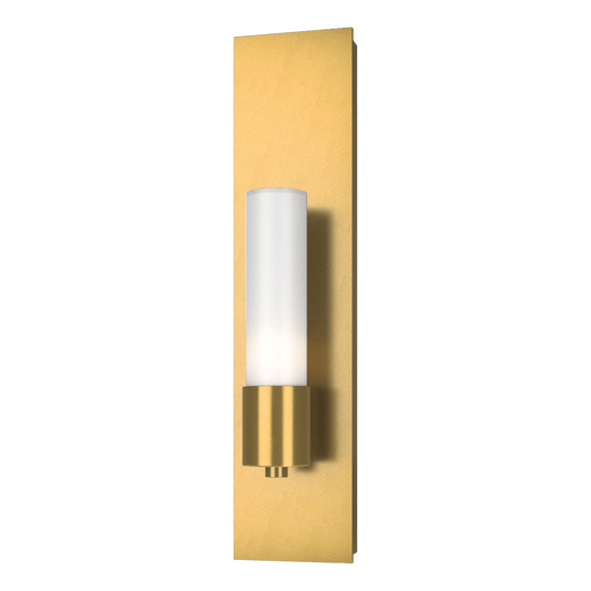 Pillar 1-Light Sconce - Modern Brass - Opal Glass by Hubbardton Forge