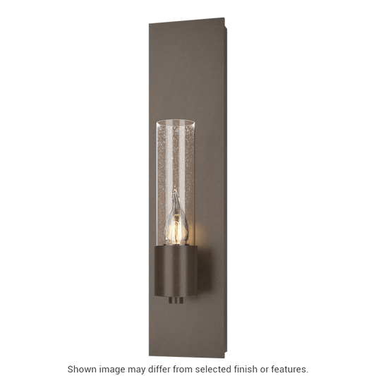 Pillar 1-Light Sconce - White - Clear Seeded Glass by Hubbardton Forge