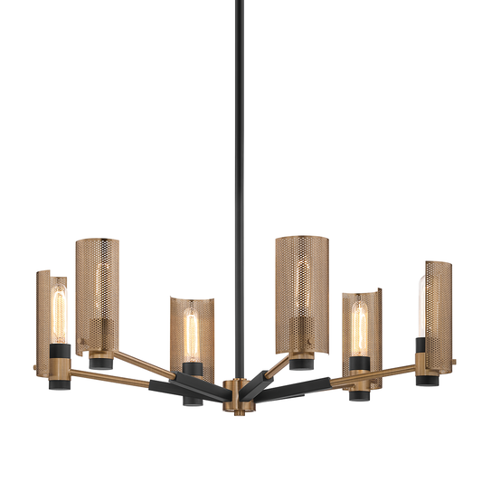 Pilsen Chandelier - 6-Light - Soft Off Black - Troy Lighting F6876-SFB/PBR