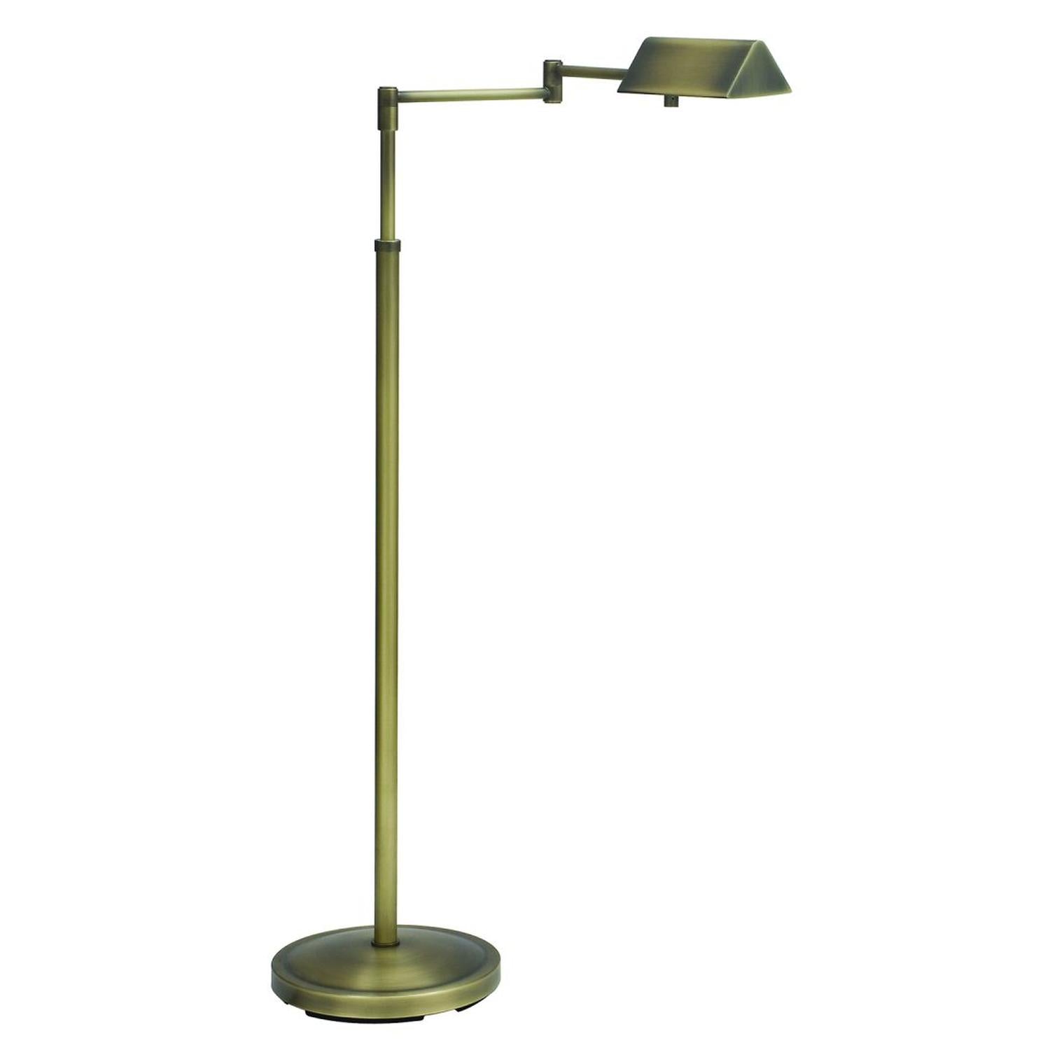 Pinnacle Adjustable Halogen Floor Lamp - PIN400-AB - Antique Brass by House of Troy