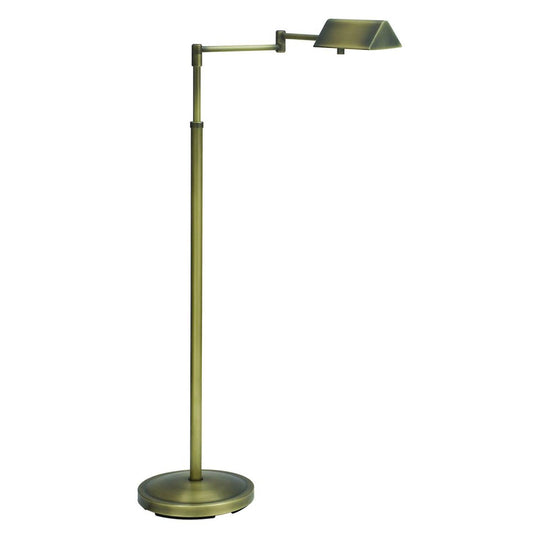 Pinnacle Adjustable Halogen Floor Lamp - PIN400-AB - Antique Brass by House of Troy