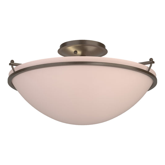 Plain Large Semi-Flush - Bronze - Sand Glass by Hubbardton Forge