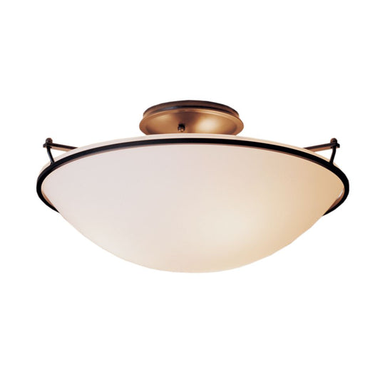 Plain Large Semi-Flush - Dark Smoke - Opal Glass by Hubbardton Forge