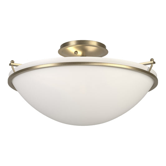Plain Large Semi-Flush - Soft Gold - Opal Glass by Hubbardton Forge