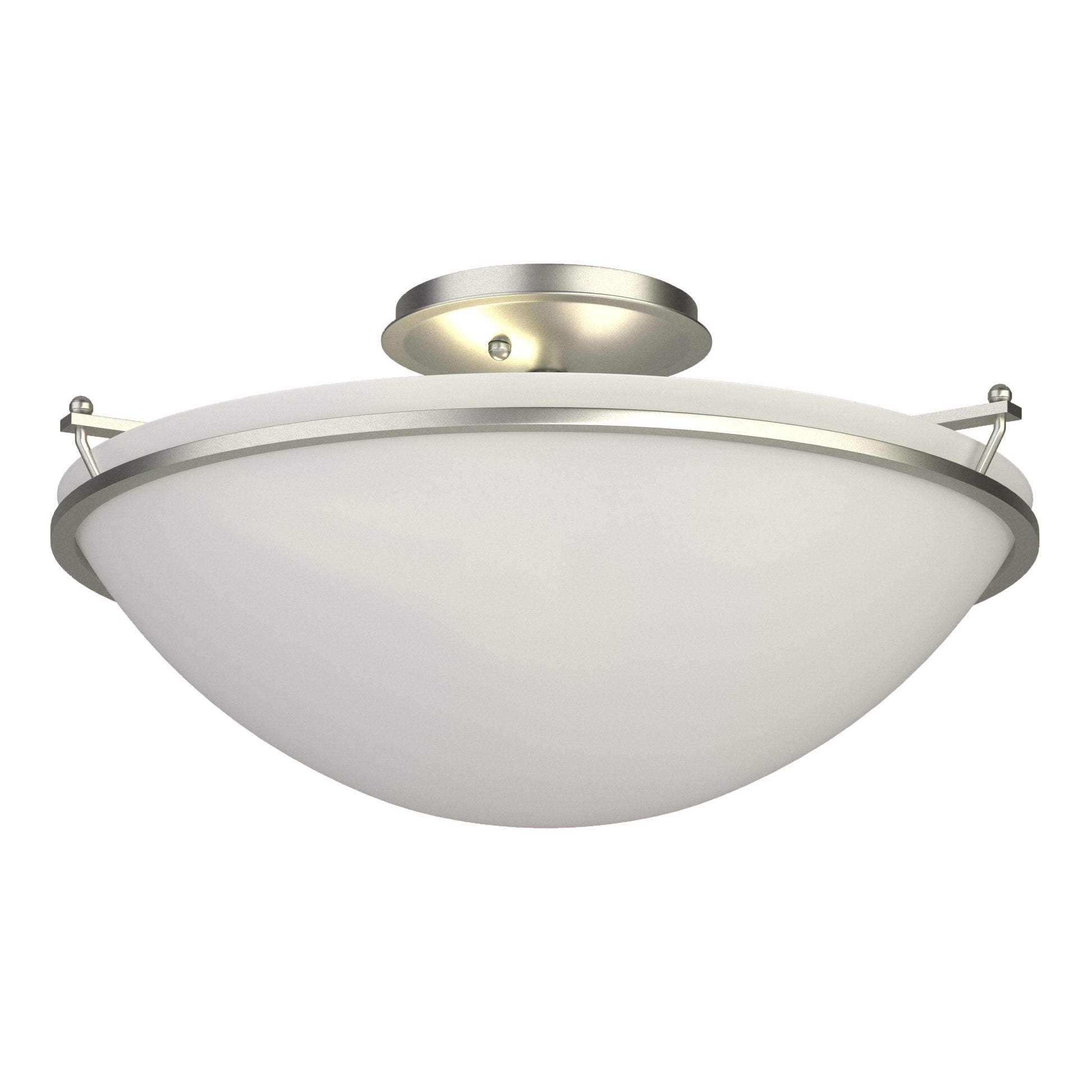 Plain Large Semi-Flush - Sterling - Opal Glass by Hubbardton Forge
