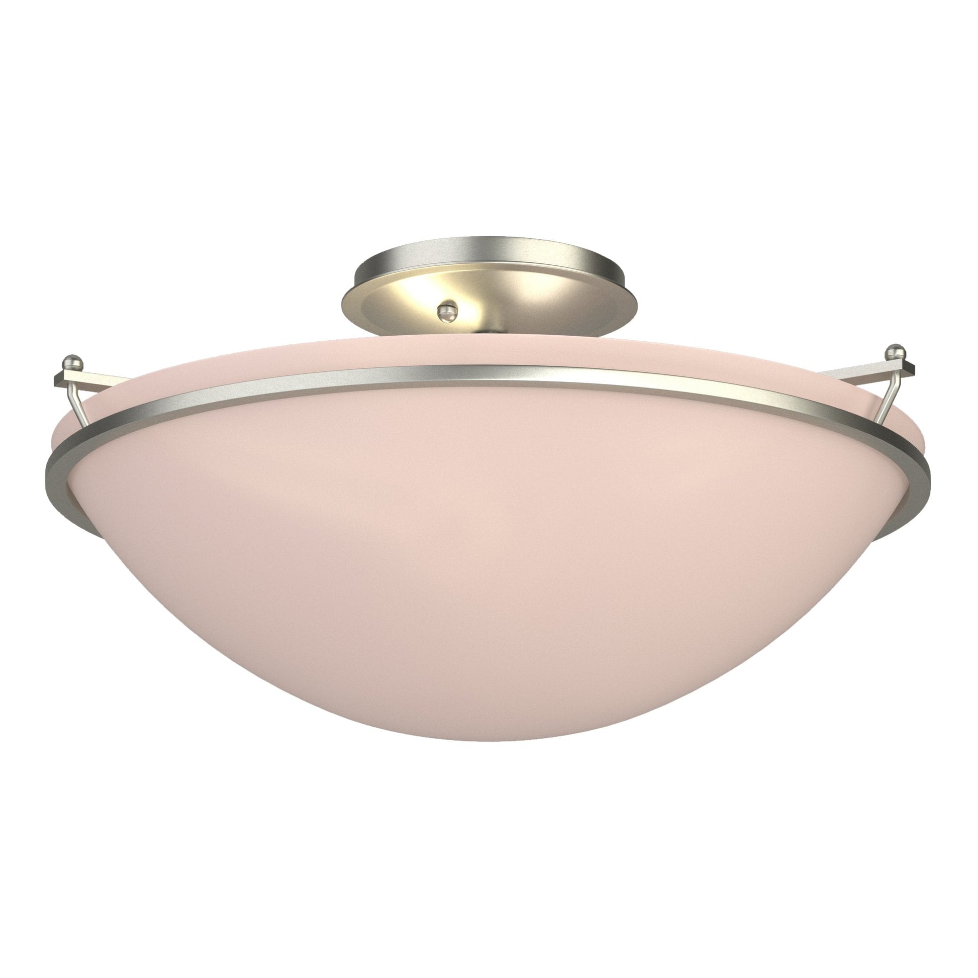 Plain Large Semi-Flush - Sterling - Sand Glass by Hubbardton Forge