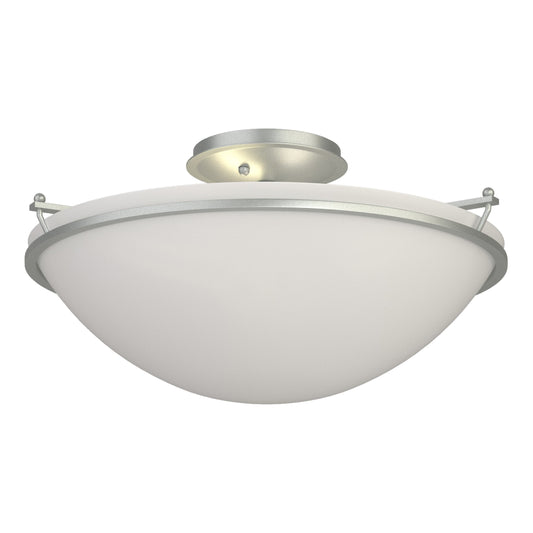 Plain Large Semi-Flush - Vintage Platinum - Opal Glass by Hubbardton Forge