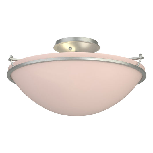 Plain Large Semi-Flush - Vintage Platinum - Sand Glass by Hubbardton Forge