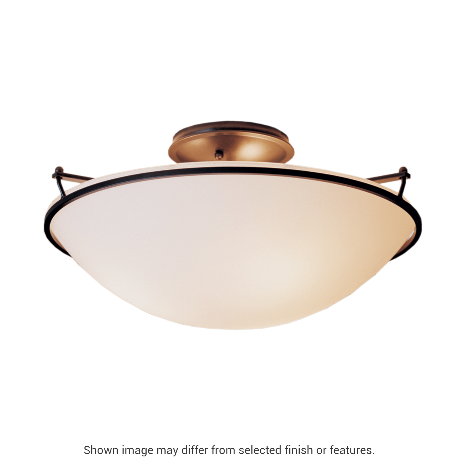 Plain Large Semi-Flush - White - Sand Glass by Hubbardton Forge