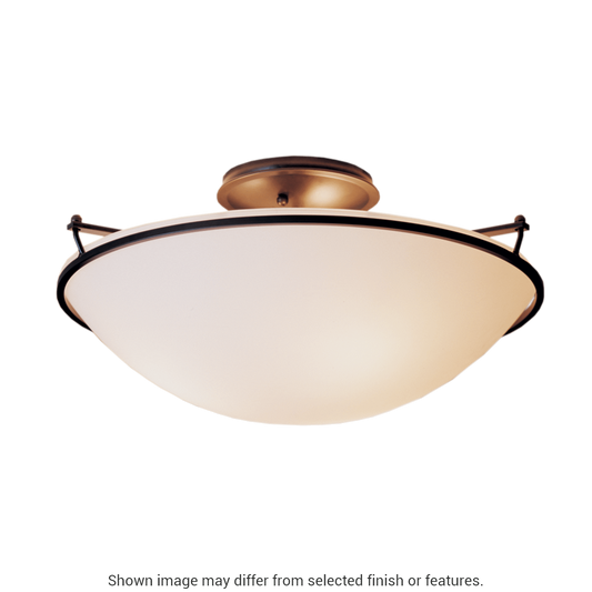Plain Large Semi-Flush - White - Sand Glass by Hubbardton Forge