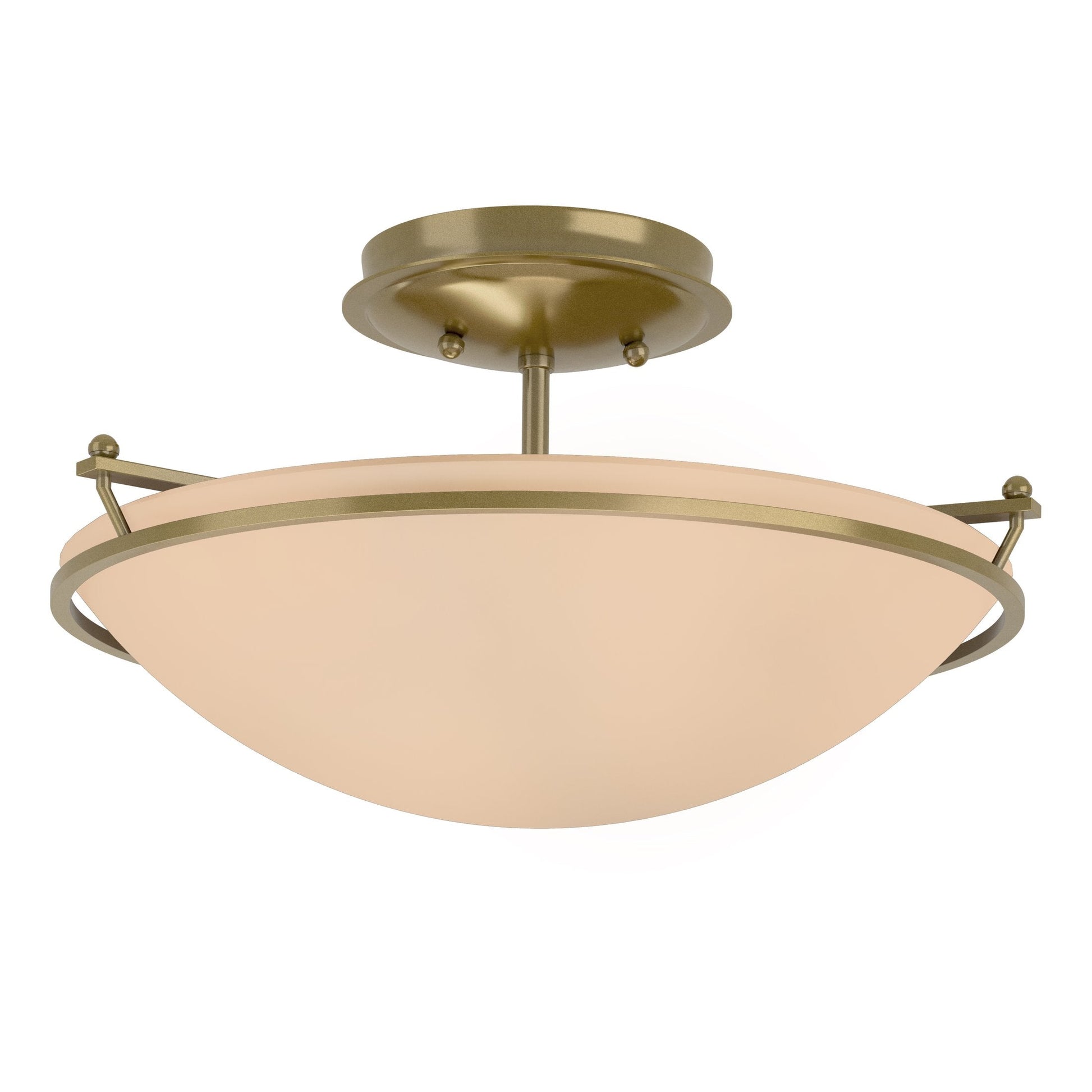 Plain Small Semi-Flush - Modern Brass - Sand Glass by Hubbardton Forge