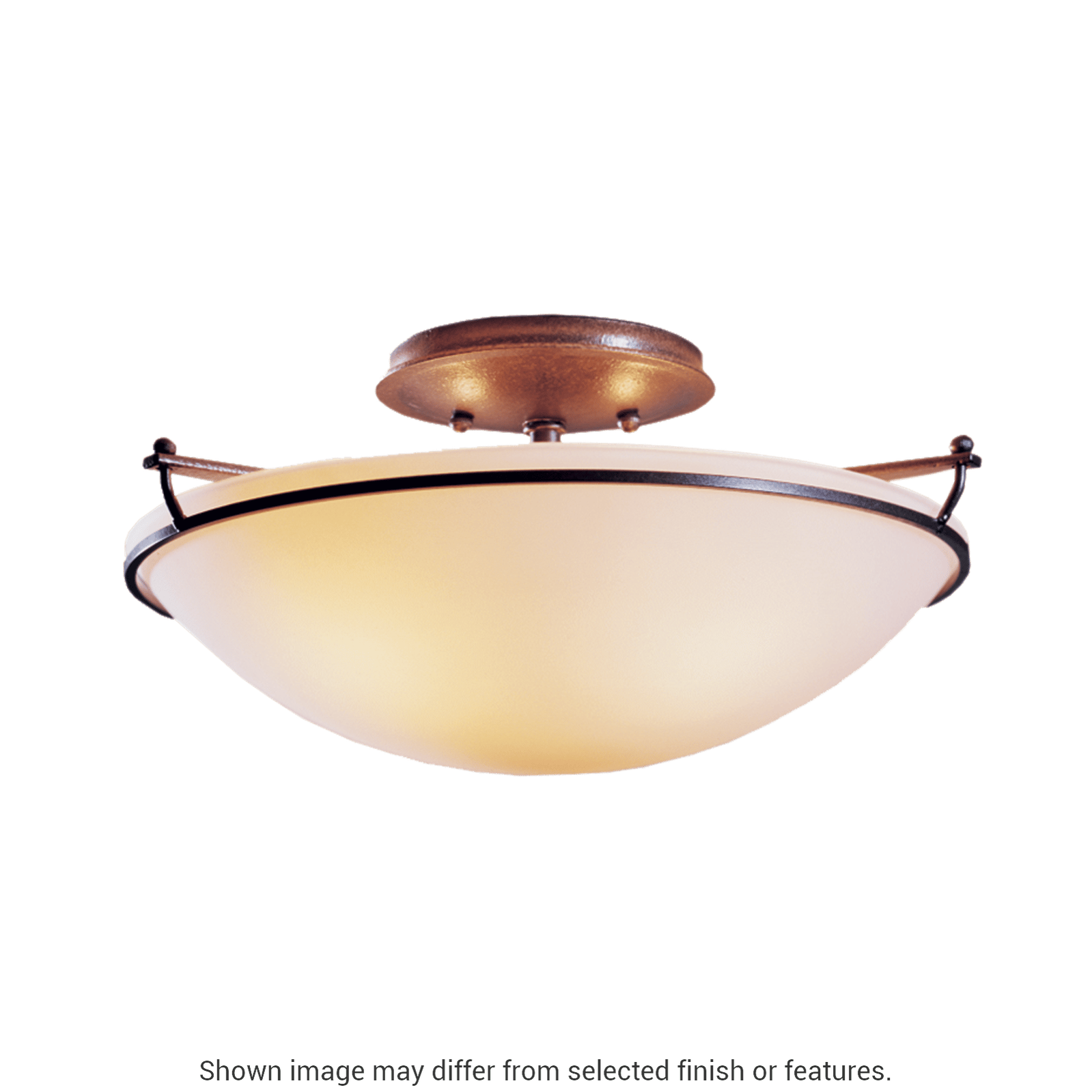 Plain Small Semi-Flush - White - Sand Glass by Hubbardton Forge