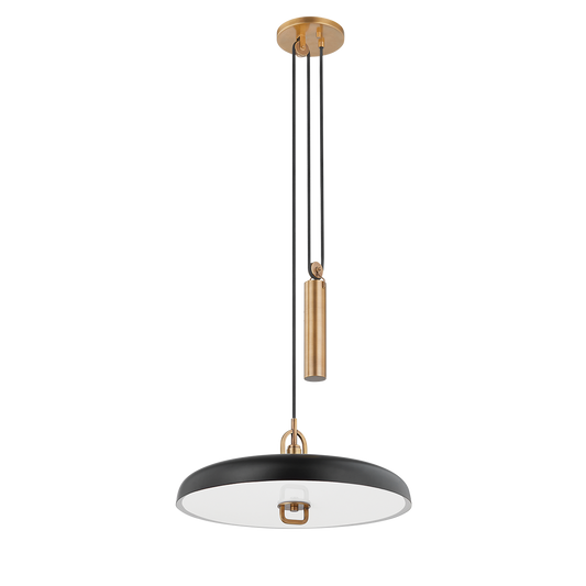 Plummet Pendant - 1-Light - Patina Brass/Soft Black - Troy Lighting F1618-PBR/SBK