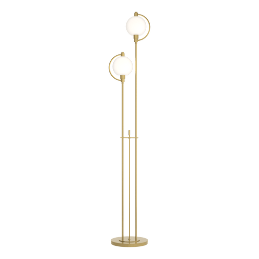 Pluto Floor Lamp - Modern Brass - Opal Glass by Hubbardton Forge