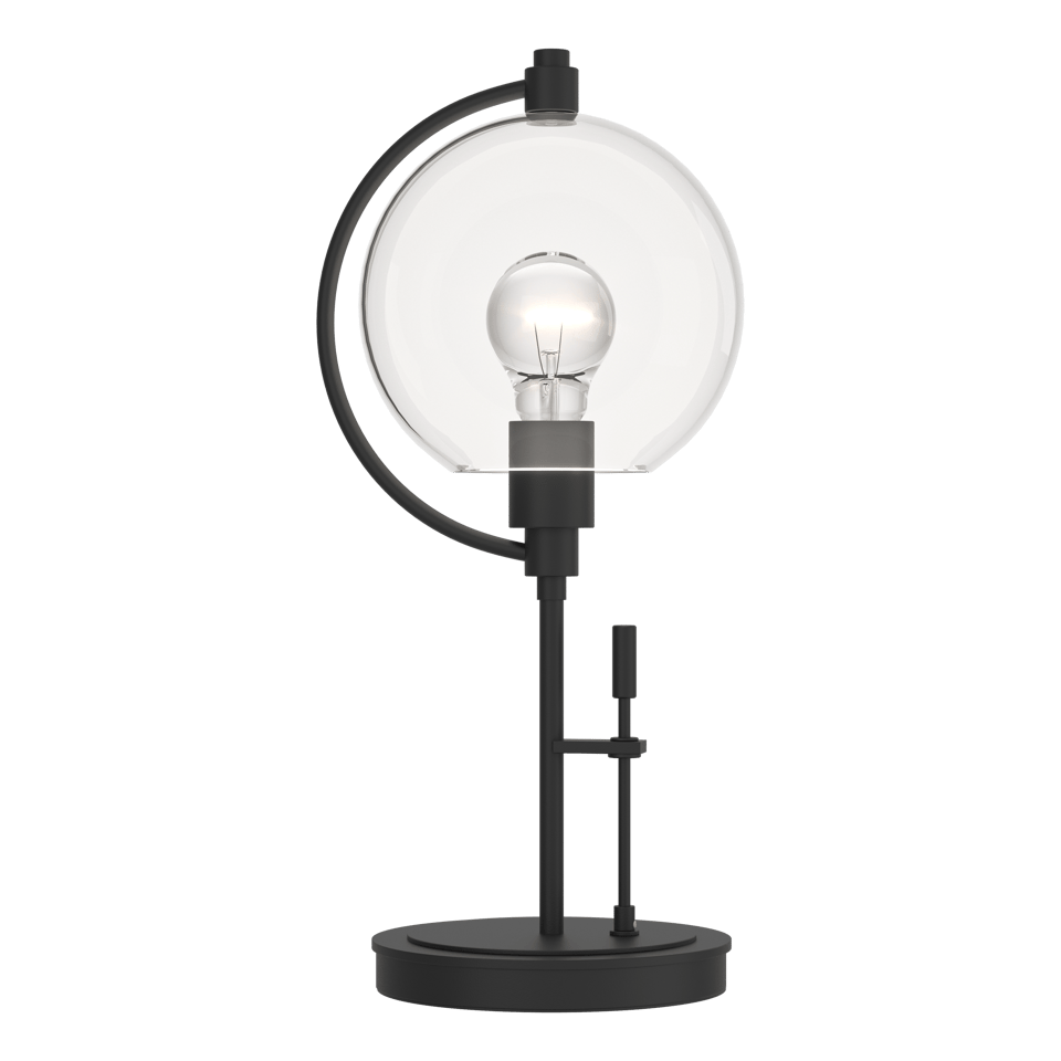 Pluto Table Lamp - Black - Clear Glass by Hubbardton Forge